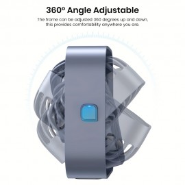Ventilador de Mesa USB Compacto com 3 Velocidades e Operação Silenciosa de 360° - Refrigeração Portátil Leve para Casa, Escritório, Residência Estudantil e Viagem - Cinza, Ventilador Portátil