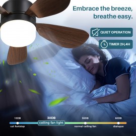 Sofucor 1pc 16 polegadas ventilador de soquete luz teto ventiladores com luzes e controle remoto - parafuso em pequeno ventilador de teto substituição para lâmpada e26, luzes de 3 cores dimáveis, 6 velocidades ventilador de teto para quarto, banheiro e la