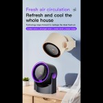 Ventilador portátil recarregável via USB | 100 níveis de resfriamento ajustáveis | Montagem na parede e mesa | Resfriamento rápido | Display digital | Adequado para casa, escritório, cozinha, banheiro e camping ao ar livre | Design roxo, ventilador compac