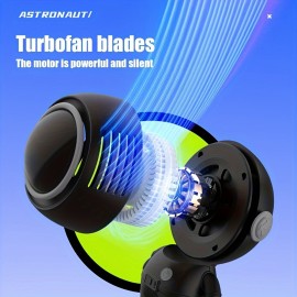 Ventilador Portátil de Mão, Ventilador com Corda para Pendurar Astronauta, Mini Ventilador de Pescoço Refrescante com 3 Velocidades e Carregamento USB, Para Homens e Mulheres Adultos