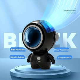 Ventilador Portátil de Mão, Ventilador com Corda para Pendurar Astronauta, Mini Ventilador de Pescoço Refrescante com 3 Velocidades e Carregamento USB, Para Homens e Mulheres Adultos