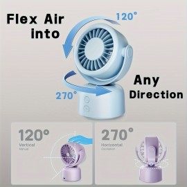 Ventilador de mesa mini para quarto, ventilador de ar de mesa para resfriamento, fluxo de ar poderoso, ventilador oscilante manual vertical de 120° +270° automático, 3 velocidades, temporizador de 16 horas, ventilador silencioso, quarto, casa, escritório,