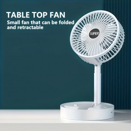 Ventilador de mesa portátil USB Ventilador pequeno Ventilador redondo Ventilador de mesa silencioso recargável Ventilador elétrico portátil Ventilador elétrico doméstico Cozinha doméstica Acampamento ao ar livre Dormitório Escritório Ventilador de circula