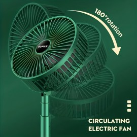 Ventilador de mesa portátil USB Ventilador pequeno Ventilador redondo Ventilador de mesa silencioso recargável Ventilador elétrico portátil Ventilador elétrico doméstico Cozinha doméstica Acampamento ao ar livre Dormitório Escritório Ventilador de circula