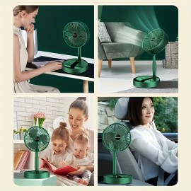 Ventilador de mesa portátil USB Ventilador pequeno Ventilador redondo Ventilador de mesa silencioso recargável Ventilador elétrico portátil Ventilador elétrico doméstico Cozinha doméstica Acampamento ao ar livre Dormitório Escritório Ventilador de circula