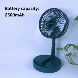 Ventilador de mesa portátil USB Ventilador pequeno Ventilador redondo Ventilador de mesa silencioso recargável Ventilador elétrico portátil Ventilador elétrico doméstico Cozinha doméstica Acampamento ao ar livre Dormitório Escritório Ventilador de circula