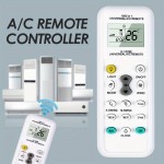 Controle Remoto de Ar Condicionado [Branco] - Temporizador Programável, Relógio Embutido, Ligar/Descindir Automático, Luz Noturna - Sem Bateria Incluída, Carcaça de Plástico Durável, Compatível com a Maioria dos Aquecedores e Resfriadores, Controle Climát