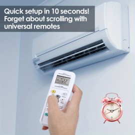 Controle Remoto de Ar Condicionado [Branco] - Temporizador Programável, Relógio Embutido, Ligar/Descindir Automático, Luz Noturna - Sem Bateria Incluída, Carcaça de Plástico Durável, Compatível com a Maioria dos Aquecedores e Resfriadores, Controle Climát