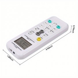 Controle Remoto de Ar Condicionado [Branco] - Temporizador Programável, Relógio Embutido, Ligar/Descindir Automático, Luz Noturna - Sem Bateria Incluída, Carcaça de Plástico Durável, Compatível com a Maioria dos Aquecedores e Resfriadores, Controle Climát