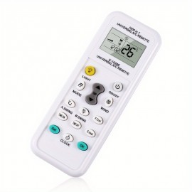 Controle Remoto de Ar Condicionado [Branco] - Temporizador Programável, Relógio Embutido, Ligar/Descindir Automático, Luz Noturna - Sem Bateria Incluída, Carcaça de Plástico Durável, Compatível com a Maioria dos Aquecedores e Resfriadores, Controle Climát