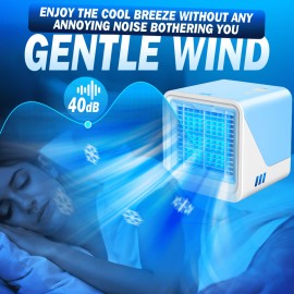 Ar condicionado portátil e humidificador | Funções de resfriamento, ventilação e pulverização 3 em 1 alimentadas por USB | Material ABS | Uso interno e externo | Superfície polida com controle de botões | Função de pulverização para casa e escritório | Co