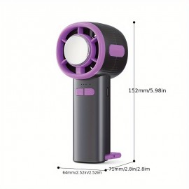Ventilador Mini Silencioso TEC com Modos de Resfriamento Rápido Portátil/Mesa/Ajustável em 3 Velocidades, Bateria Duradoura de 1200mAh, Design Dobrável e Clipe para Escalada - Perfeito para Atividades ao Ar Livre no Verão