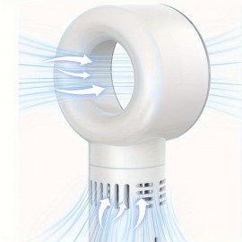 Este ventilador portátil USB é elegante, compacto e fresco, com um design sem lâminas para uma utilização fácil de mão ou em pé. Associado a um mini secador de cabelo, é adequado para casa, escritório, quarto e acampamentos ao ar livre/festivais de música