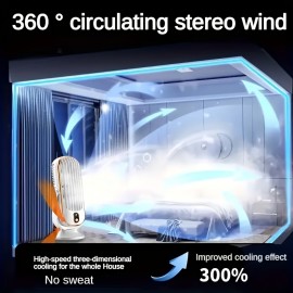 Ventilador USB portátil | 5 velocidades, giro de 720°, brisa fresca silenciosa, uso interior/exterior, ideal para casa, escritório, viagem, acampamento, RV, presente perfeito para o Natal e o Dia dos Namorados, essencial para acampar, ventilador de mesa m