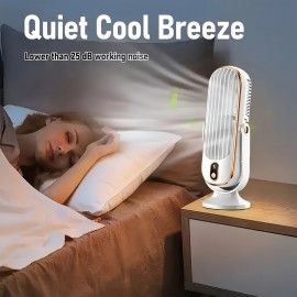 Ventilador USB portátil | 5 velocidades, giro de 720°, brisa fresca silenciosa, uso interior/exterior, ideal para casa, escritório, viagem, acampamento, RV, presente perfeito para o Natal e o Dia dos Namorados, essencial para acampar, ventilador de mesa m