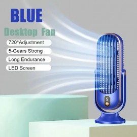 Ventilador USB portátil | 5 velocidades, giro de 720°, brisa fresca silenciosa, uso interior/exterior, ideal para casa, escritório, viagem, acampamento, RV, presente perfeito para o Natal e o Dia dos Namorados, essencial para acampar, ventilador de mesa m