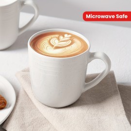 Conjunto de 4 Canecas de Café em Pedra, 14 oz Conjunto de 4 Canecas de Café, Canecas de Café com Alça para Latte, Mocha, Cacau, Chá, Branco