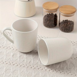 Conjunto de 4 Canecas de Café em Pedra, 14 oz Conjunto de 4 Canecas de Café, Canecas de Café com Alça para Latte, Mocha, Cacau, Chá, Branco