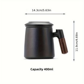 Caneca de Cerâmica com Filtro para Separação de Chá e Tampa - Copo de Água Pessoal para Homens e Mulheres no Escritório, Presente Perfeito para Amigos do Dia dos Namorados