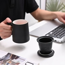 Caneca de Cerâmica com Filtro para Separação de Chá e Tampa - Copo de Água Pessoal para Homens e Mulheres no Escritório, Presente Perfeito para Amigos do Dia dos Namorados