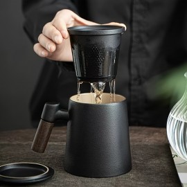 Caneca de Cerâmica com Filtro para Separação de Chá e Tampa - Copo de Água Pessoal para Homens e Mulheres no Escritório, Presente Perfeito para Amigos do Dia dos Namorados