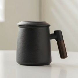 Caneca de Cerâmica com Filtro para Separação de Chá e Tampa - Copo de Água Pessoal para Homens e Mulheres no Escritório, Presente Perfeito para Amigos do Dia dos Namorados