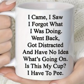Caneca de Café Cerâmica Branca Divertida de 11oz com Citação Humorística - Caneca Reutilizável e Multifuncional para Chá, Café, Suco - Presente Perfeito para Amigos, Namorados, Família e Colegas - Somente Lavagem à Mão, Utensílio de Bebida Divertido | Aca