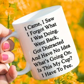Caneca de Café Cerâmica Branca Divertida de 11oz com Citação Humorística - Caneca Reutilizável e Multifuncional para Chá, Café, Suco - Presente Perfeito para Amigos, Namorados, Família e Colegas - Somente Lavagem à Mão, Utensílio de Bebida Divertido | Aca