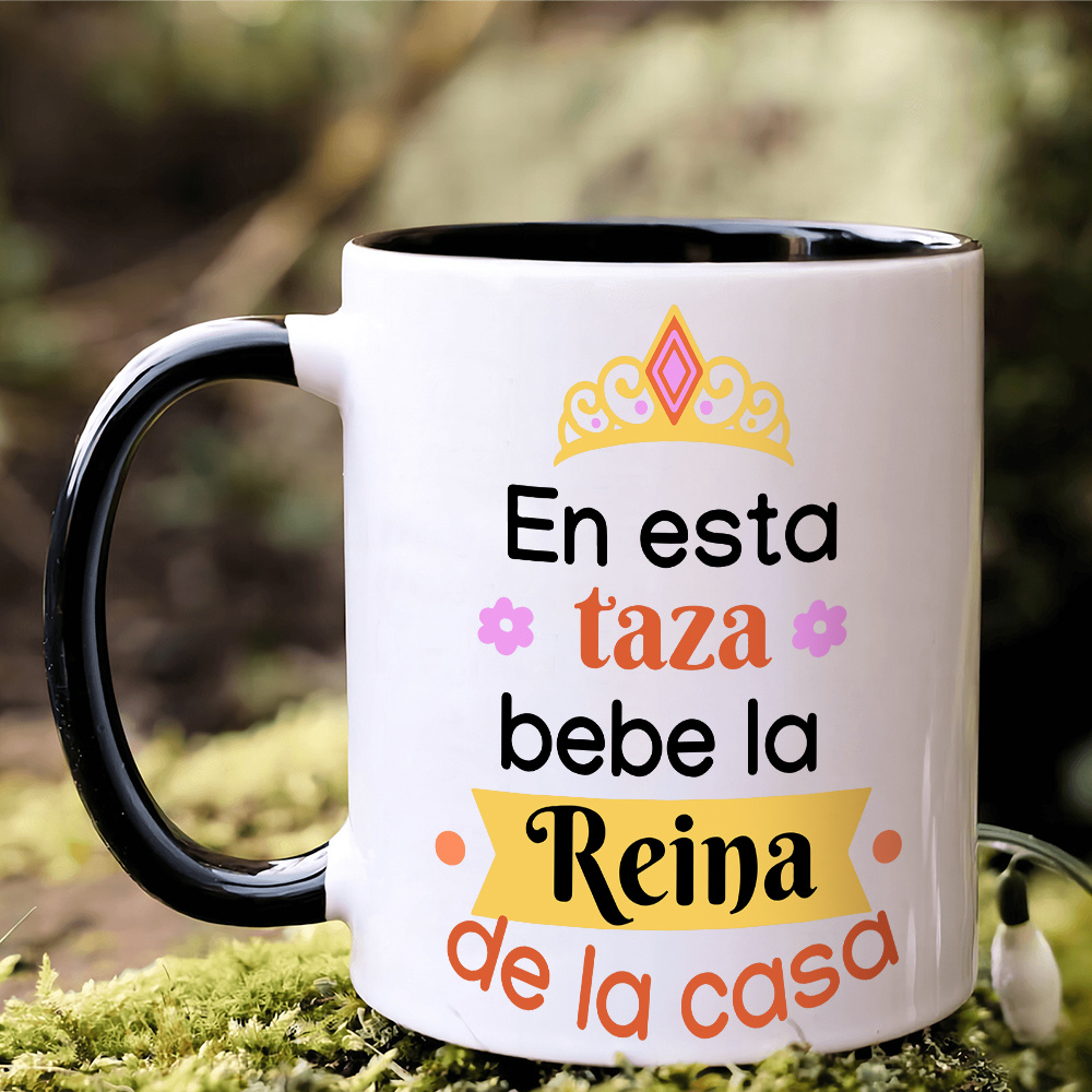 1pc, 11oz Caneca de Cerâmica com Impressão de Letra Espanhola e Design Floral - Copo de Café e Chá Isolante, Lavar à Mão, Perfeito para Uso Diário ou Presente de Ano Novo para o Dia da Mãe, Caneca de Café (Feita nos EUA)