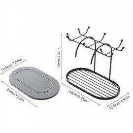 Suporte para xícara de café, bandeja absorvente de diatomita, xícaras de chá de cabeça para baixo, xícaras de vidro, armazenamento de xícaras de mesa, absorvente, resistente à umidade, almofada absorvente de café de secagem rápida