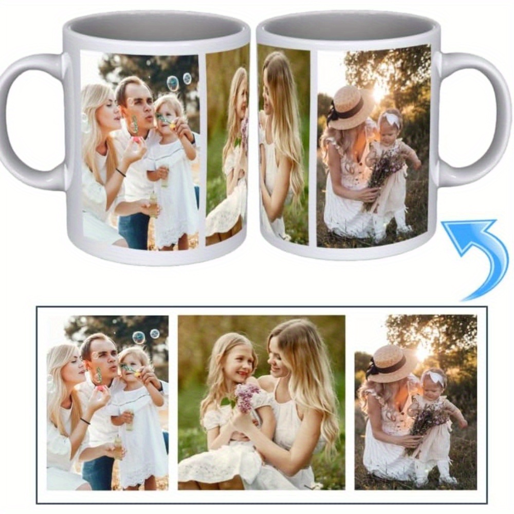 1pc - Caneca Personalizada 11oz 7 CoresCaneca de Café Personalizada, Caneca de Cerâmica com Texto ou Logotipo Personalizado, Presente Personalizado para Homens e Mulheres, com Foto e Palavras, Caneca de Chá Personalizável de 11 Oz
