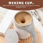 Copo de viagem com agitação automática magnética - Carregamento USB, Adequado para Vários Líquidos, Ótimo para Café, Leite, Chocolate, Mocha - (Branco, Café) Copo de Café Portátil | Recipiente de Bebidas de Moda 2 Peças (Incluindo Copo e Cabo de Carregame