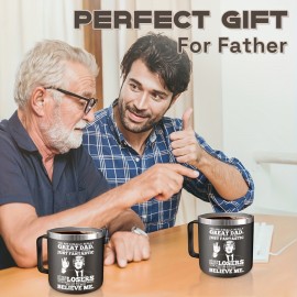 Presentes de Dia dos Pais do Pai Filho ou Filha, Presente para Homens para o Padrasto Legal, Papai Bônus Novo Papai Padrinho Aniversário Natal Presentes da Esposa ou Crianças Caneca Azul-Ciano - Preta, Perfeito para o Dia de Ação de Graças