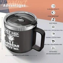 Presentes de Dia dos Pais do Pai Filho ou Filha, Presente para Homens para o Padrasto Legal, Papai Bônus Novo Papai Padrinho Aniversário Natal Presentes da Esposa ou Crianças Caneca Azul-Ciano - Preta, Perfeito para o Dia de Ação de Graças