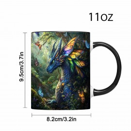 1peça Caneca de café de cerâmica de arte de dragão, 11oz Copo de porcelana para café, chá, leite, água, cerveja - Ideal para Ano Novo, Natal, Páscoa, Dia dos Namorados, Aniversário, Presentes de Escritório