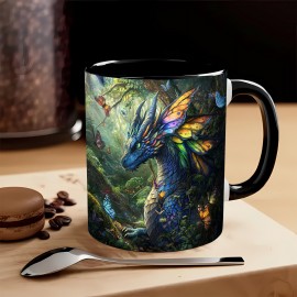 1peça Caneca de café de cerâmica de arte de dragão, 11oz Copo de porcelana para café, chá, leite, água, cerveja - Ideal para Ano Novo, Natal, Páscoa, Dia dos Namorados, Aniversário, Presentes de Escritório