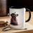 Caneca de Café 1pc, Caneca de cerâmica de 11 onças com padrão de Buldogue Francês e coração - perfeita para chá, leite e água - ideal para o Dia dos Namorados, Natal, Ação de Graças e presentes de aniversário (11oz)