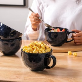 Conjunto de Canecas Gigantes da Vicrays para Sopa e Café - Tigelas Grandes de Cerâmica com Alça Larga, Conjunto de Copos para Cereais e Capuchinho Amigos, 800ml