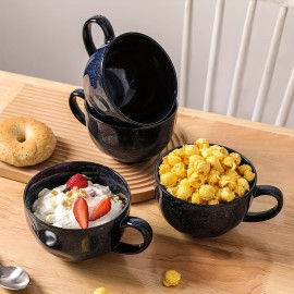 Conjunto de Canecas Gigantes da Vicrays para Sopa e Café - Tigelas Grandes de Cerâmica com Alça Larga, Conjunto de Copos para Cereais e Capuchinho Amigos, 800ml