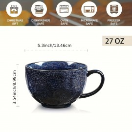 Conjunto de Canecas Gigantes da Vicrays para Sopa e Café - Tigelas Grandes de Cerâmica com Alça Larga, Conjunto de Copos para Cereais e Capuchinho Amigos, 800ml