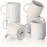 Conjunto de 6 canecas de café brancas empilháveis de 10 oz, canecas de café de porcelana com alça para bebidas de café especial, cappuccino, café mocha, latte e chá