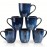 Conjunto de Canecas Vicrays, 12 Onças, Caneca Cerâmica para Homens e Mulheres, Canecas Esmaltadas Únicas com Alça para Café, Chá, Leite, Chocolate, Cereal - Conjunto de 6 (azul)