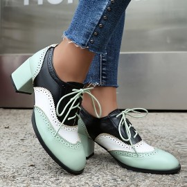 Mulheres Sapatos Oxford Vintage com Cadarço e Bico de Asa - Ponta Fina, Formais & Casuais, Vermelho/Preto - Palmilha Acolchoada e Sola Antiderrapante em Borracha - Calçado Profissional para Todas as Estações, Sapatos Elegantes com Acabamento Polido