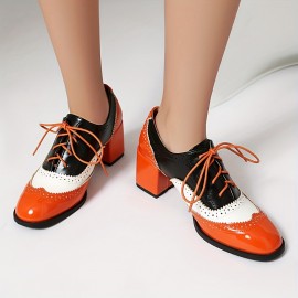 Mulheres Sapatos Oxford Vintage com Cadarço e Bico de Asa - Ponta Fina, Formais & Casuais, Vermelho/Preto - Palmilha Acolchoada e Sola Antiderrapante em Borracha - Calçado Profissional para Todas as Estações, Sapatos Elegantes com Acabamento Polido