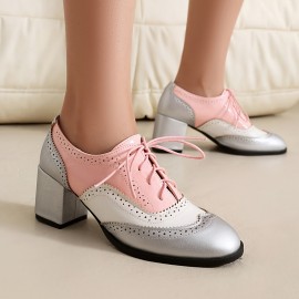 Mulheres Sapatos Oxford Vintage com Cadarço e Bico de Asa - Ponta Fina, Formais & Casuais, Vermelho/Preto - Palmilha Acolchoada e Sola Antiderrapante em Borracha - Calçado Profissional para Todas as Estações, Sapatos Elegantes com Acabamento Polido