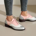 Sapatos Brogue Femininos, Calçados Diários Elegantes, Retro Oxford, Plataformas, Confortáveis, Com Cordões, Baixos, Casuais, Versáteis, Respiráveis, Para Mulheres.