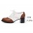 Women's Fashion Lace-up Color-Matching Brown, Black and White Thick-Heeled Oxford Shoes, Women's Fashion High Heels Le Fu Women's Shoes, British Brocade Carved High Heel Vintage Black and White Small Synthetic Leather Shoe Oxford Shoes, suitable for work