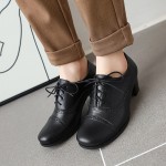 Sapatos de Salto Médio com Fecho de Lacre para Mulher com Ponta Redonda