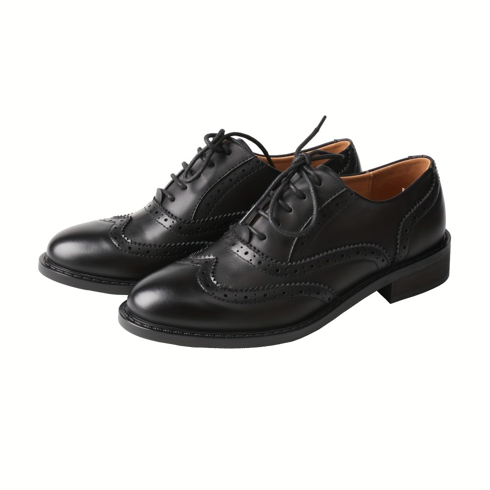 TMA EYES Novo Versátil Elegante Retro Clássico Entalhado Sapatos de Mulheres de Sola Grossa Respirável Salto Grosso Loafers
