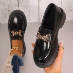 Sandálias Femininas Slip-On - Sapatos Elegantes com Capa Sintética PU, Solado Antiderrapante de Borracha, Palmilha Acolchoada - Pretas para Escritório e Dia a Dia, Fácil Limpeza e Baixa Manutenção, Design Confortável e Estiloso